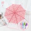 Romantic Transparent Clear Flowers Bubble Dome Cute Designer Goth Umbrella for Wind Heavy Rain Women Sun Umbrella