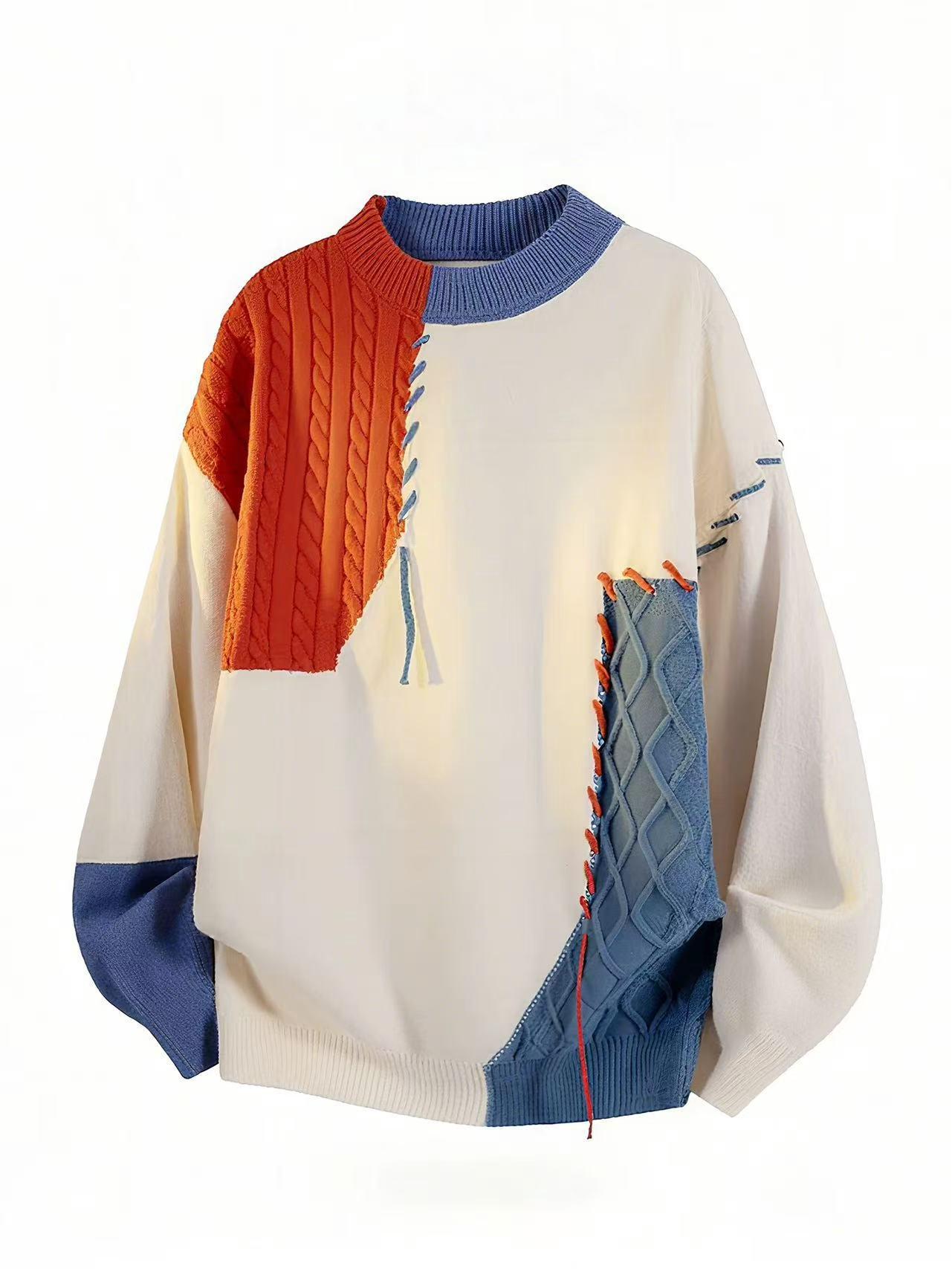

Men s Casual Round Neck Knit Sweater - Loose Fit, Autumn/Winter Collection XXL червоний