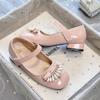 2026New girls' high-heeled princess shoes, spring and autumn children's leather shoes to match dresses, little girls' Mary Jane fashion shoes