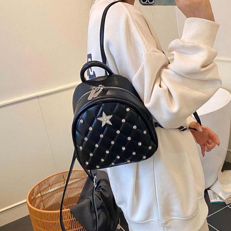 Premium Rhombus Backpack Women's New Fashion Versatile Casual Bag Small Backpack