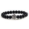 Classic Fashion Frosted Black Beaded Couple Bracelet Cute Dog Paw White Ceramic Wristband for Men Women Jewelry Accessory Gifts