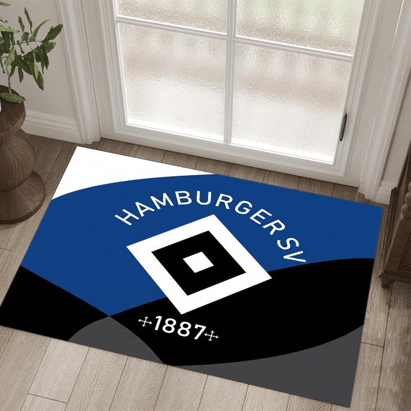 Hamburger SV Football Design Tappeto in Velluto di Cristallo Accogliente Non?Tappeto Stampato Antiscivolo per Camera da Letto Soggiorno Ingresso