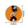Acrylic Lady Round Badge Brooches Pin For Women Cute Balloon Hair Modern Girl Figure Brooch Lapel Pins Fashion Jewelry Gift