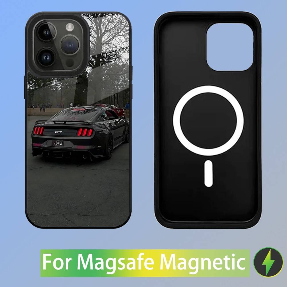 Etui na telefon GT Car F-FordS M-Mustang Dla iPhone 16,15,14,13,12,11,Pro,Max,Plus,Mini,SE Nowe Magnetyczne Bezprzewodowe Ładowanie Magsafe