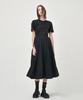 Etmont Half Sleeve Pleats Dress, Black
