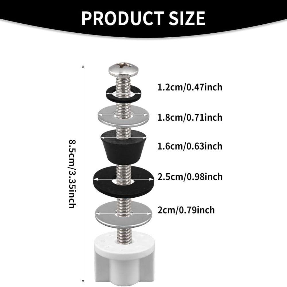 2PCS Waterproof Toilet Seat Fasteners Top-mounted Toilet Seat Hinge Bathroom Maintenance
