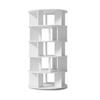 Shoe Rack Rotatable Angle White Finish Round 5 Tiers Stable Base Large Capacity Wooden Shoes Storage Stand Home
