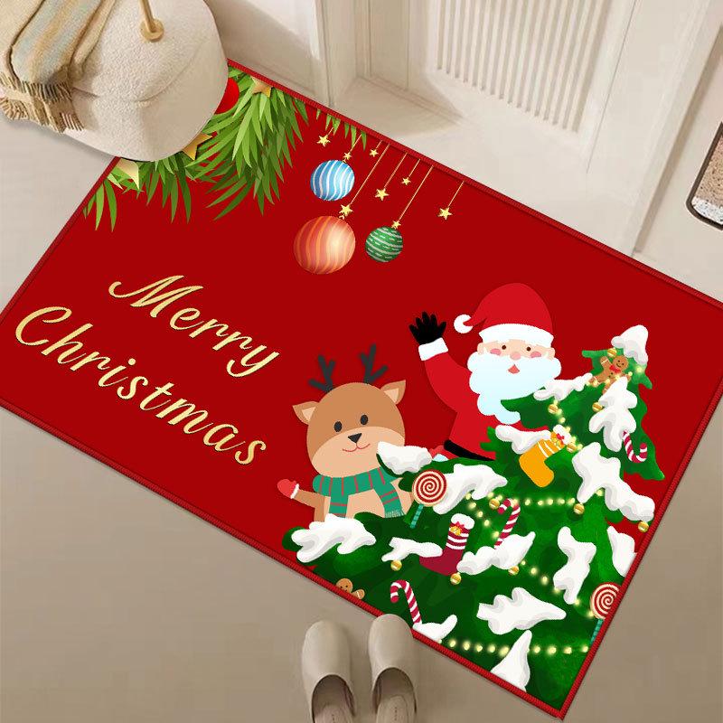 Non-Slip Christmas Cartoon Floor Mat for Entryway, Living Room, and Bathroom
