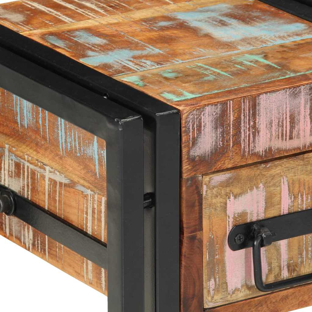 Nightstand 30 X 30 X 40 Cm Solid Upcycled Wood