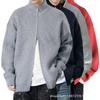 Herren Full-Zip Rippstrickjacke - Stehkragen, Oversized Passform, Weicher Warmer Stoff für Lässige Tägliche Kleidung