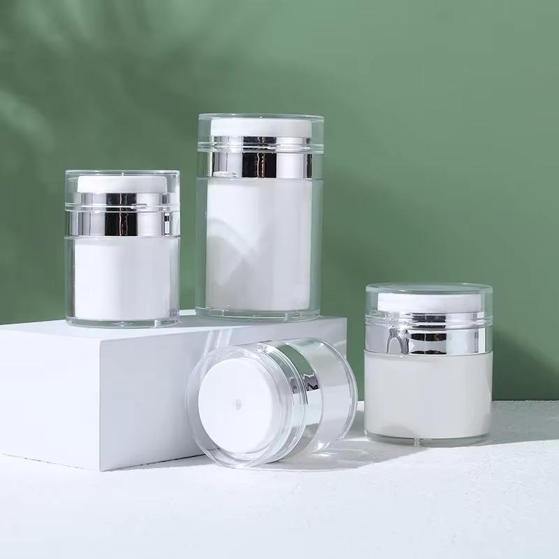 15/30/50ml Air Pump Moisturizer Jar Container Empty Cream Subpackage Vacuum Bottle for Skincare Face Makeup Lotion Creams