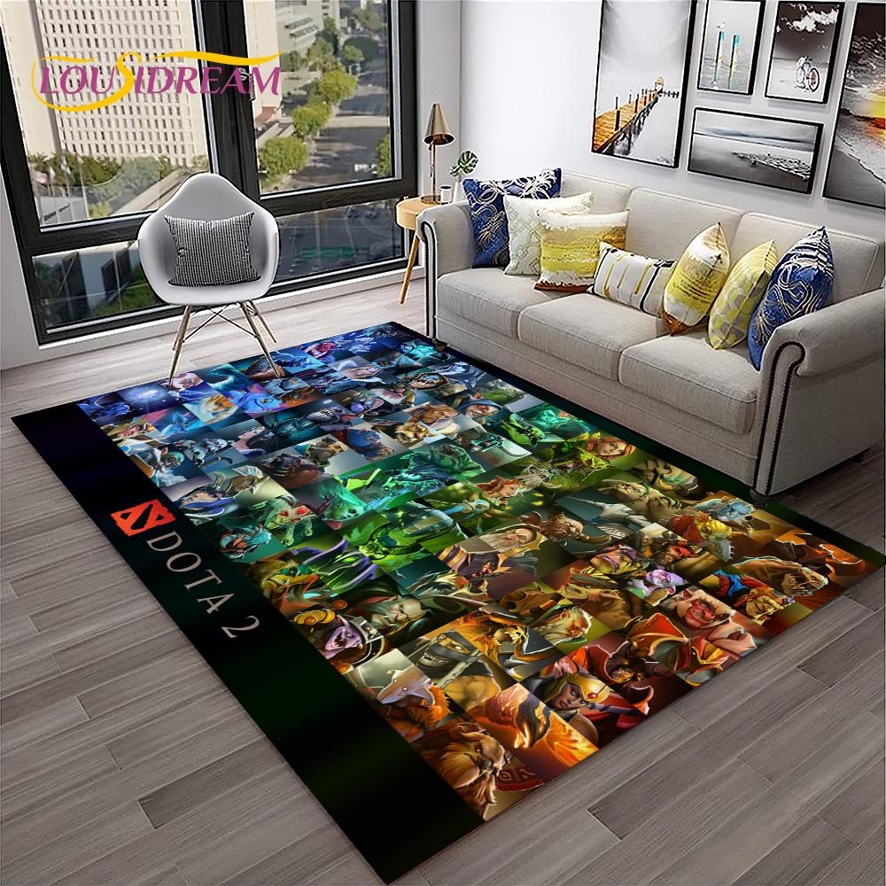 Tappeto HD Classici di Dota2 per Giocatori, Tappeto per Casa Soggiorno Camera da Letto Divano Zerbino Decorazione, Tappeto per Area Giochi Bambini Tappetino Antiscivolo
