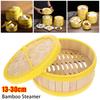 1Pcs With Lid Steamer Basket Handmade Kitchen Cookware Durable Bamboo Steamer  Chinese Food Making
