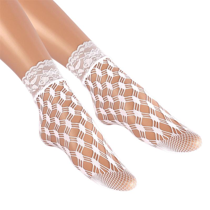 Women Retro Gothic Summer Lace Top Floral Fishnet Ankle Socks Lady Black Nylon Short Lace Stockings 23 Models Shoe Size 5-10