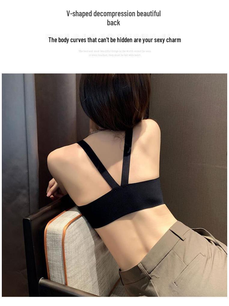 Bezszwowy Lekki Cienki Biustonosz: Marszczone zapięcie z przodu, Piękne plecy, Bez fiszbin, Bez magnesów, Regulowane, Styl Czystego Pożądania Kobiet.