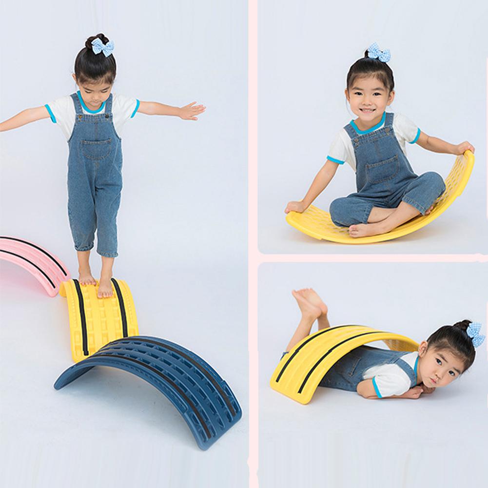 Balance Rocker Board Non-slip Balance Trainer Board Wobble Yoga Board Children Seesaw Balancing Toy Birthday Gift for Boys Girls