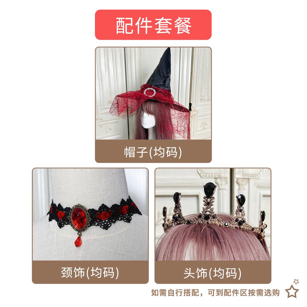 Halloween Children's Costumes Witch Dress Witch Dress Stage Costumes Vampire Demon Robe Medieval