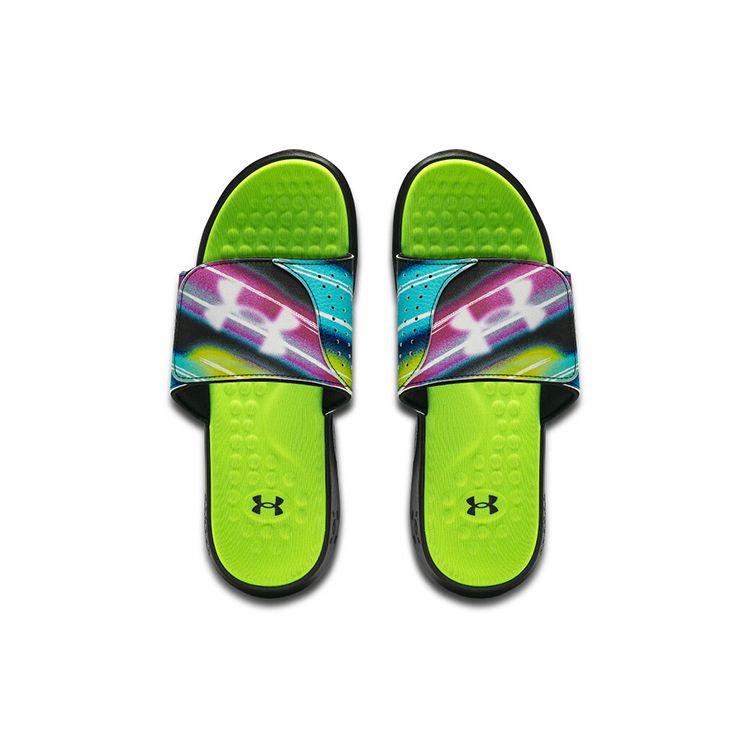 Under Armour Ignite Pro Grafické Páskové Nazouváky Holografické Pánské Tenisky Černá Lime-Surge 3026024-002