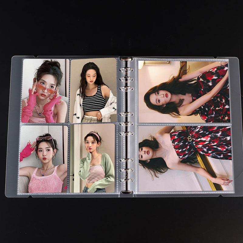 B5 Card Album with PP Transparent Inner Pages: Loose-Leaf with 1, 2, or 4 Pockets, 9-Hole Refill for Idol Card Storage
