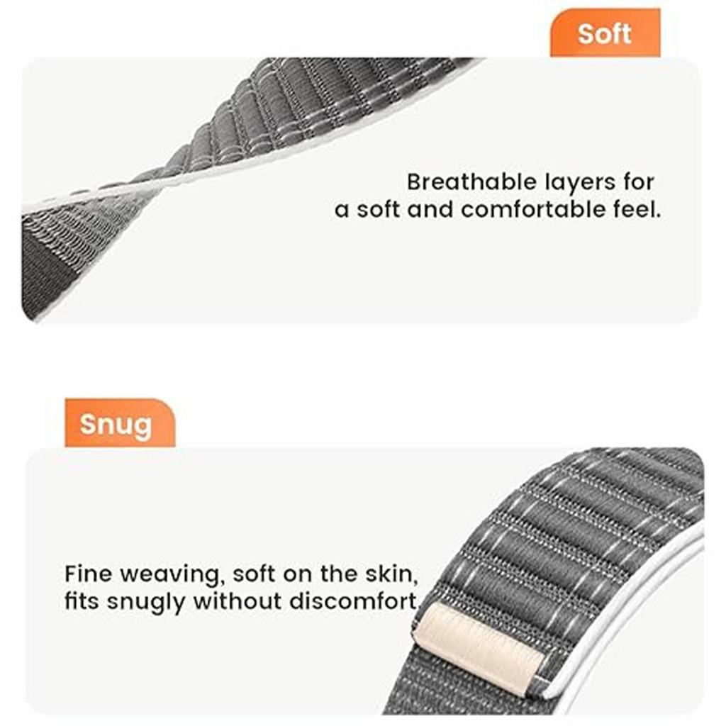 For Samsung Galaxy Watch7 44mm / 40mm Nylon Watch Band 20mm Wave Pattern Magic Tape Closure Wrist Strap