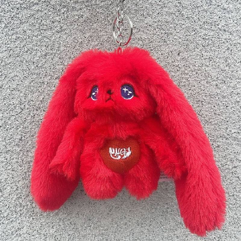 Yuqi Same Red Rabbit Gigi Keychain Plush Toys Doll Bag Pendant Cute Fans Gift