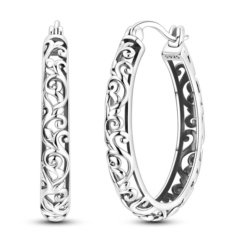 925 Sterling Silver Earrings Eternal Infinite Love Heart Starlight Hoops Earrings for Women Ladies Wedding Jewelry Fashion Gifts