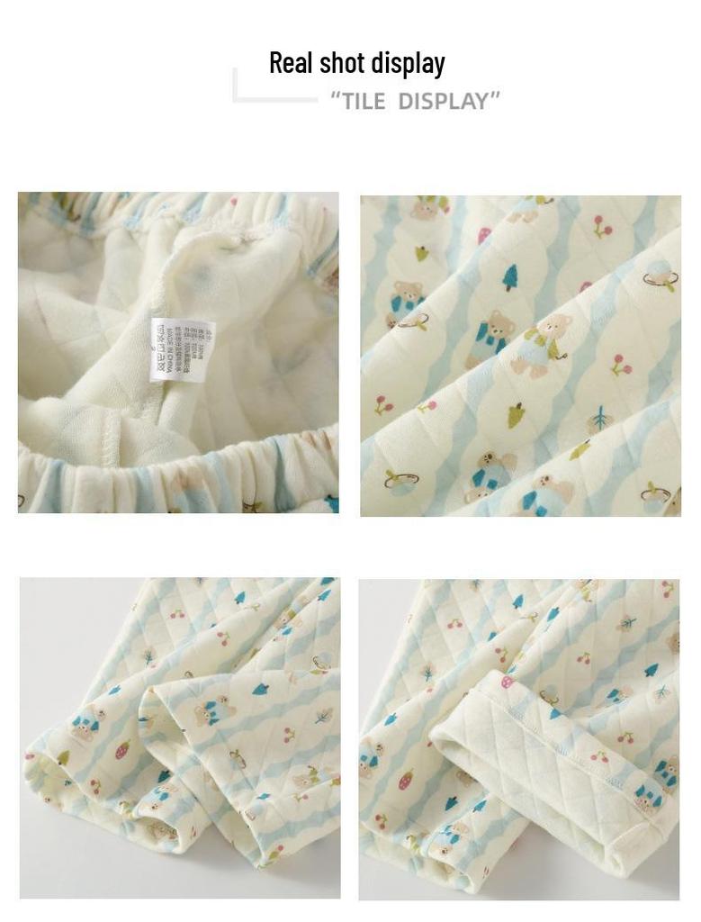 Women's Warm Pure Cotton Long-Sleeve Pajama Set - Autumn/Winter