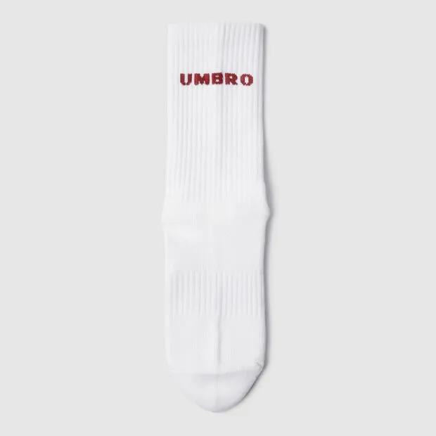 Lettering Logo Cushioning Crew Socks Red UR123CSC21