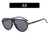 Vintage Round Polarized Sunglasses for Women with Decoration, Retro Sun Glasses, C2 Black Gray Lens