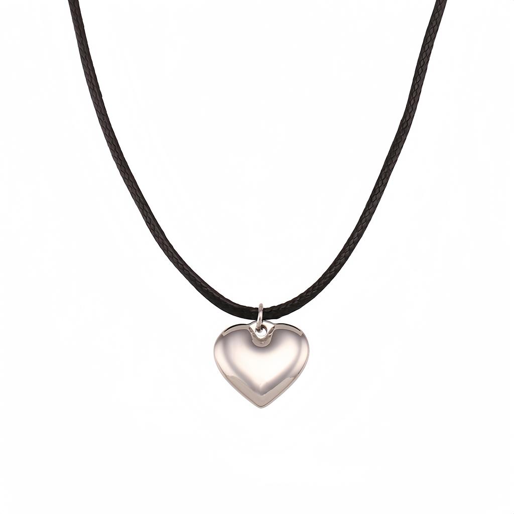 Collares colgantes de corazón de acero inoxidable para mujer, collar de cadena de cuerda, joyería exquisita, regalo del día de San Valentín