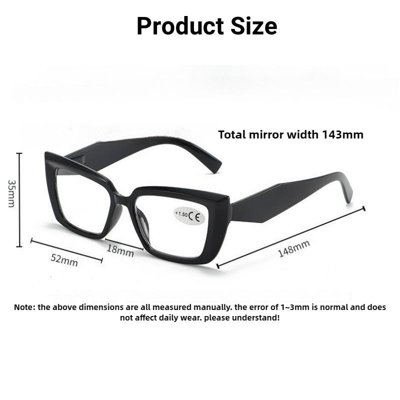 Kleine quadratische Rahmen Alterssichtigkeit Brille Transparente Gläser Mode Einfach Passend Mittelalte und Alte Leute Lesebrille