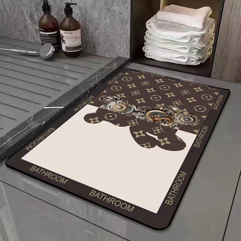 New Morandi Color Bathroom Doormat Balcony Floor Mat Modern Simple Bedroom Living Room Waterproof Leave-in Carpet