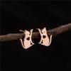 Cute Cat Stainless Steel Stud Earrings for Women Persian Cat Ear Jewelry Girls Student Birthday Earring Gifts Accessories