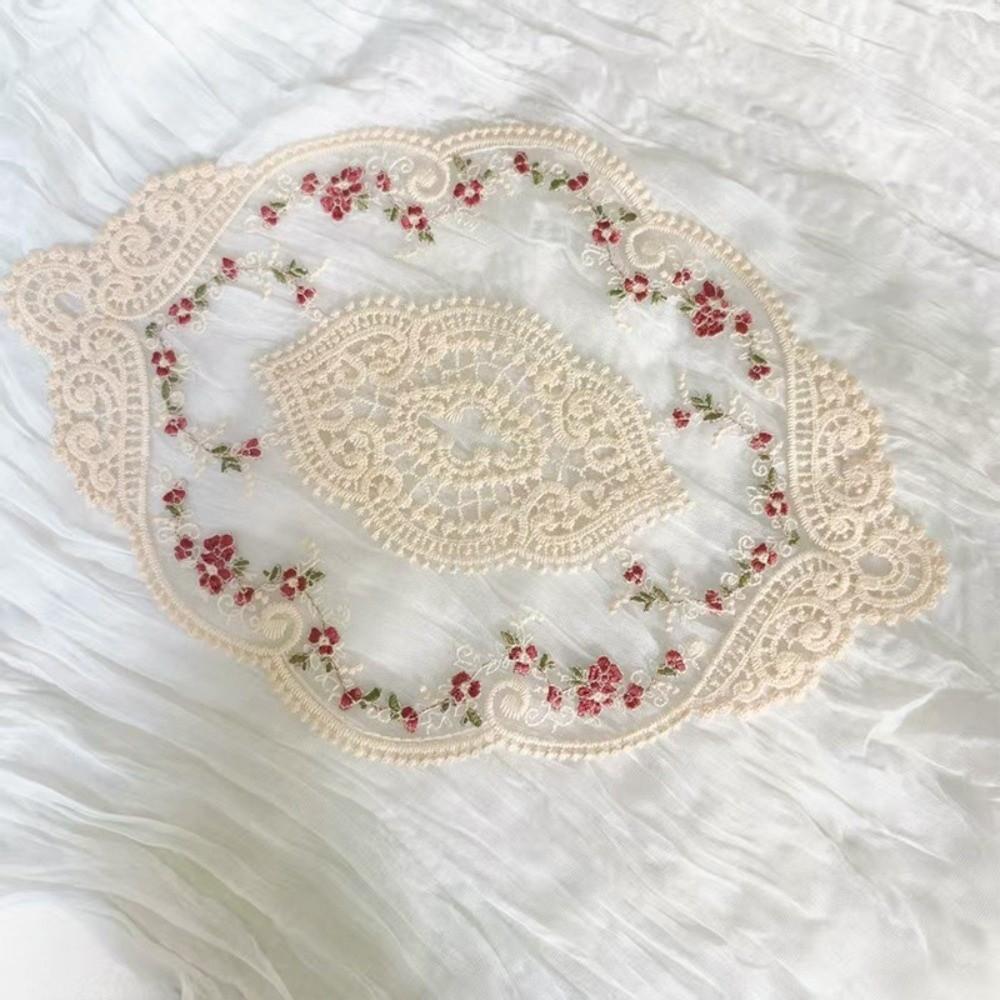 Anti-scald Embroidery Placemat Exquisite Plate Mat Lace Doilies Vintage Lace Coaster Tea Party