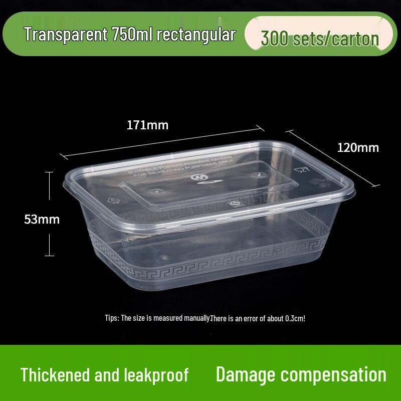 Disposable Transparent Rectangular Meal Prep Container