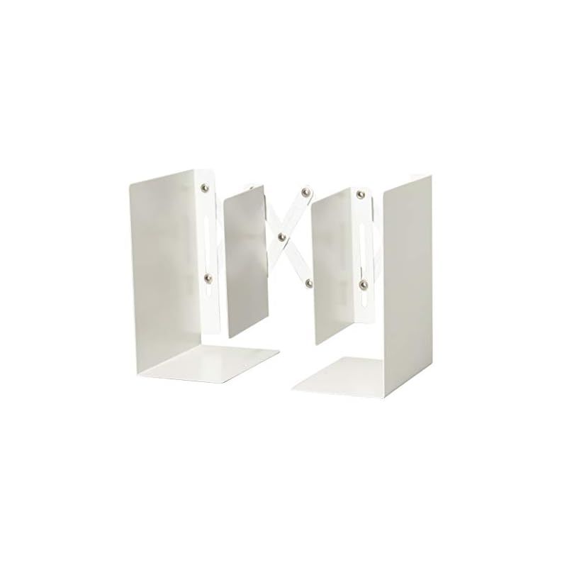 Carl Office Supplies Extendable Bookends - Prevents Books and A4 Files from Falling Over - ALB-55-W White
