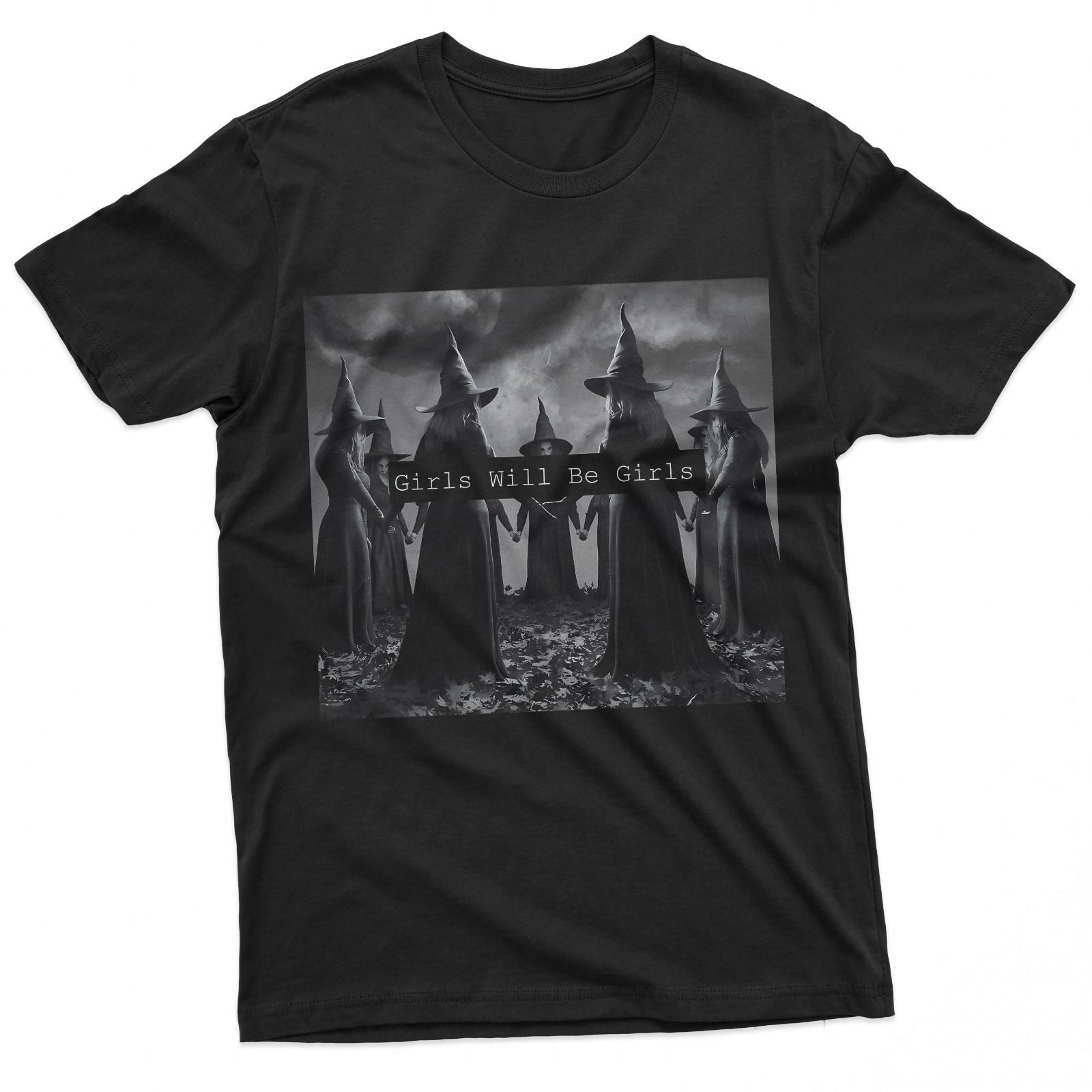 Girls Will Be Girls Gothic Witch Coven Halloween T-Shirt S