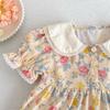 Girls' Summer Dress With New Floral Print And Doll Collar Stylish Dress For Young Girls