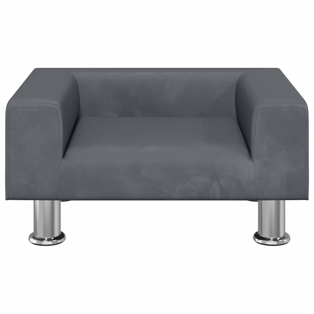 Vidaxl Sofa Dla Dzieci, Ciemnoszara, 50X40X26,5 Cm, Aksamitna