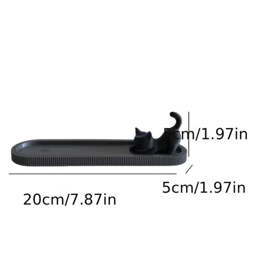 Zen Style Black Cat Incense Stick Holder Mobile Cat Incense Burner with Ash Catcher  Yoga Room