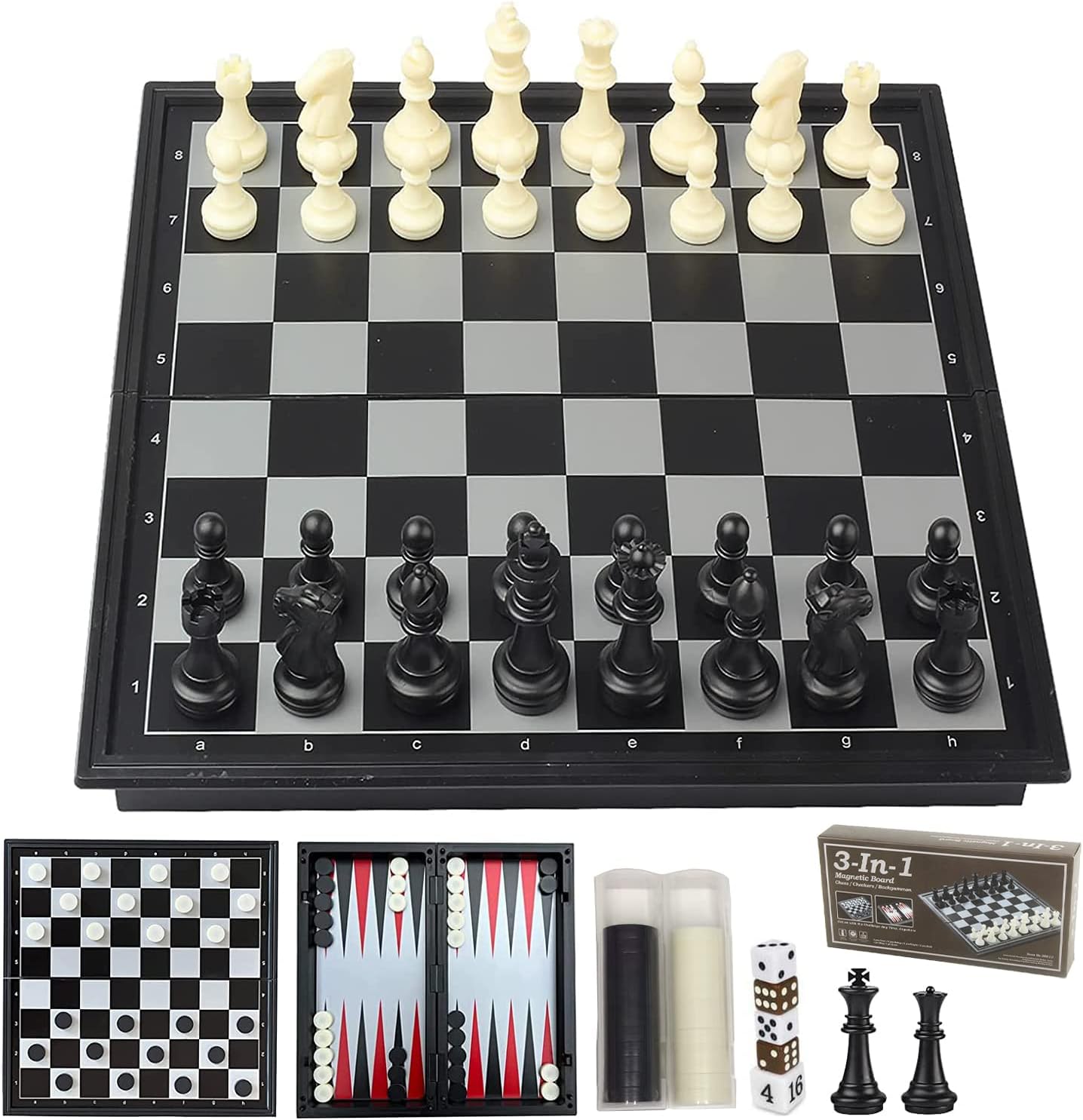 

Дорожный шахматный набор 3 в 1-10 дюймов Шахматы Шашки Нарды Магнитный - Дорожные настольные игры Портативные дорожные игры