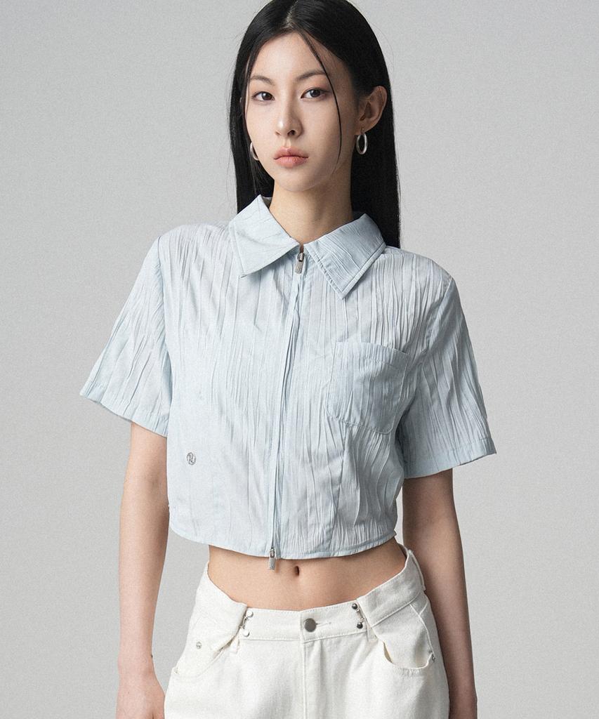 AVANDRESS Mini Femi Pleats Shirts Zip-Up - 3Col