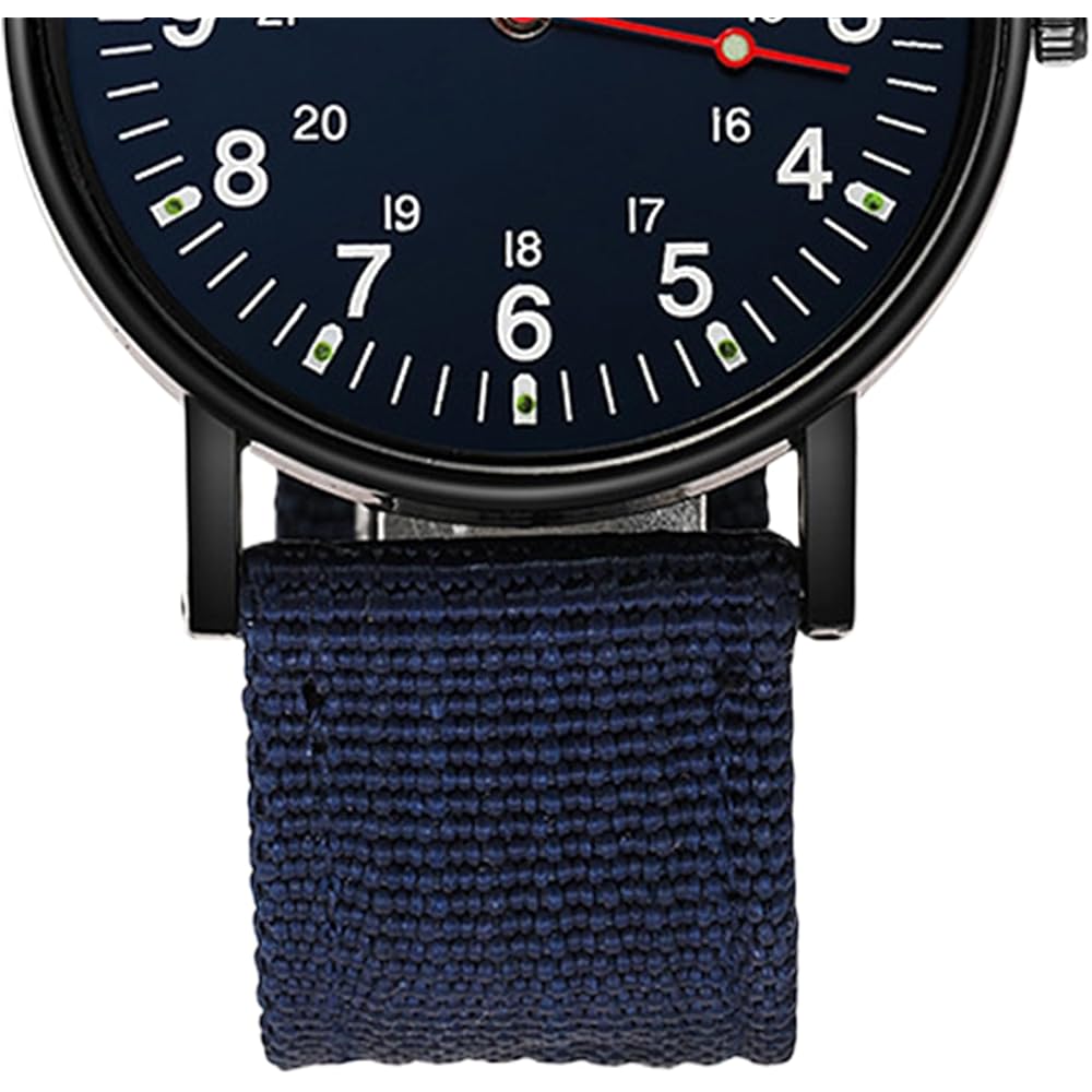 Canvas Casual Analog Sports Watch Unisex Military Style Waterproof Slip-through Strap