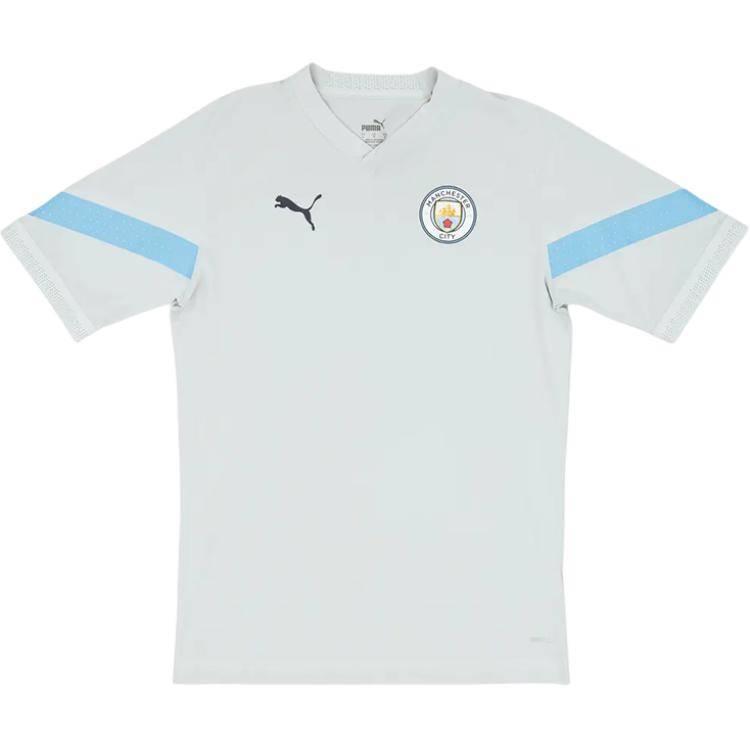 

Puma Manchester City 2022-23 Season Training V-Neck Short Sleeve Football Shirt Men tops Gray 767747-14 L