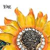 Shirts Fashionable Accessory Rhinestone Sunflower Brooch, Decorative Floral Lapel Pin for Men Alloy Brooch Women, Jewelry Coats Dresses Scarves