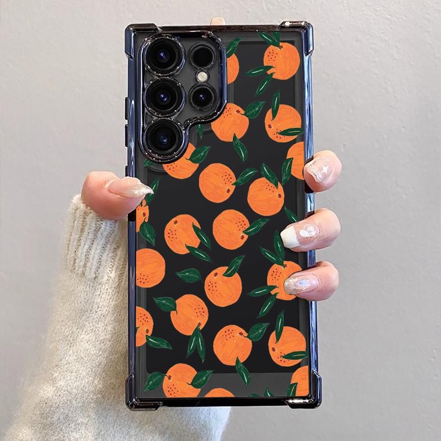 

Soft Cover Phone Case for Samsung Galaxy S22 Ultra s24ultra s24fe S23 S21FE S25 Ultra S24 S20 FE S25 Plus Cartoon Orange Galaxy S23