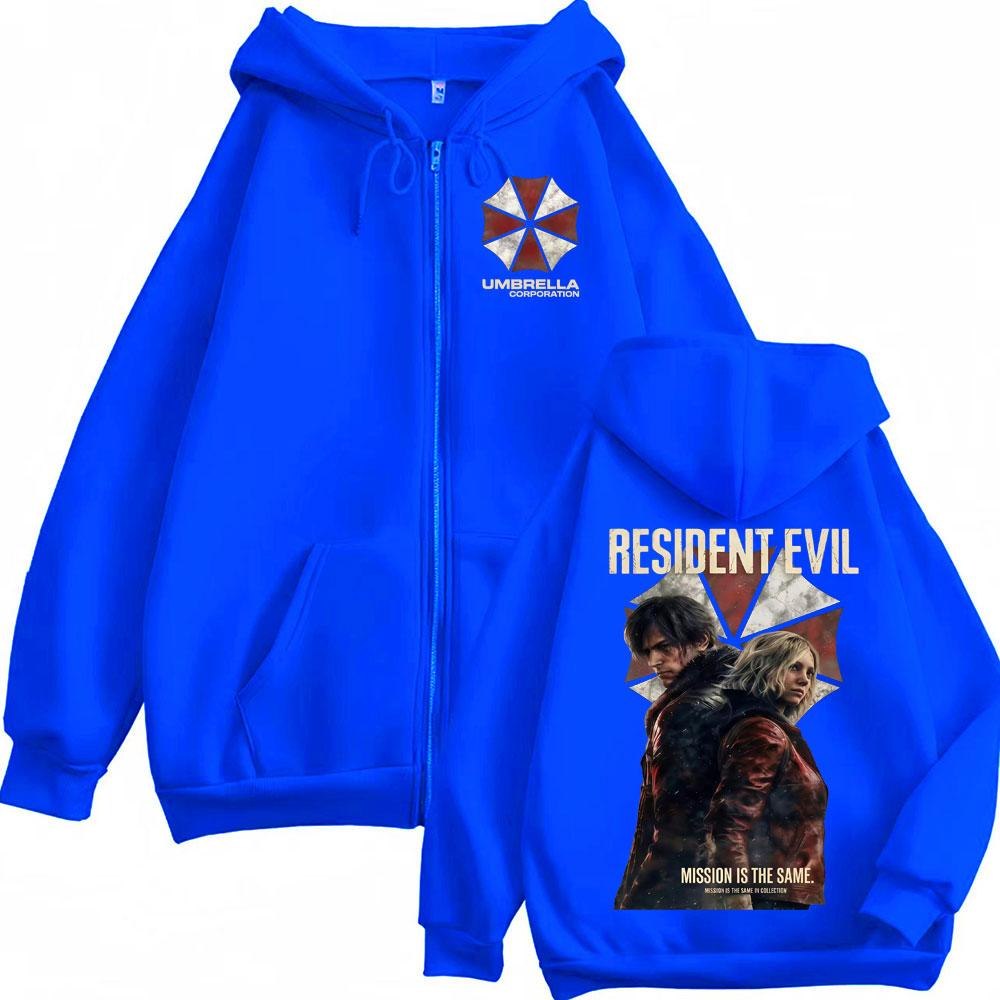 Limited Leon Kennedy Zipper Hoodies Resident Evil Requiemm Anime Jacket Sweatshirts Men Women Hoodie