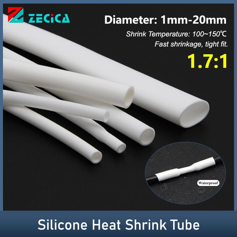 1/3/5/10M White Silicone Heat Shrink Tube 1mm~20mm Insulated DIY Wire Protector Wrap Sheath Case Heat Shrinkable Cable Sleeve