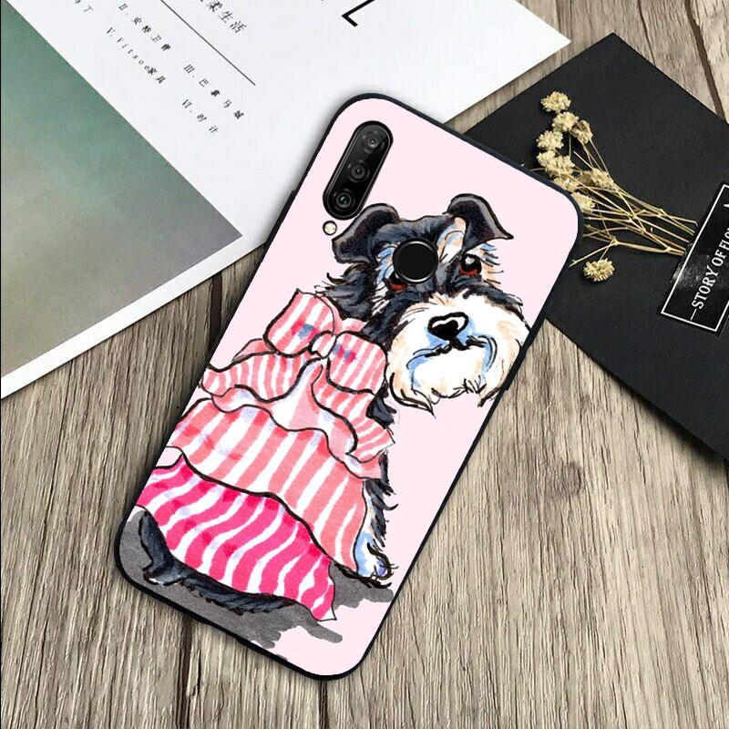

Miniature Schnauzer dog art For Huawei Nova 5T 9 10 SE 7i 8i 11i 12i Y73 Y90 Y70 Y72 Y61 Y91 P60 Pro P40 P30 Lite Case Huawei P30 Lite