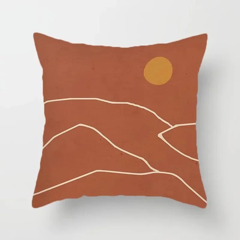 

Taie d oreiller de paysage Simple Marron Noir et blanc, декорация спальни, бюро, салон, канапе, дом 40x40cm